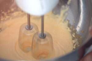 mixing egg yolk
