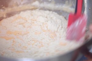 mix flour and egg