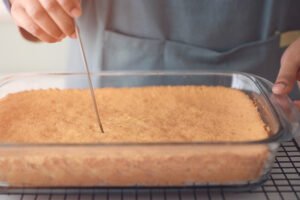 skewer test tres leches cake