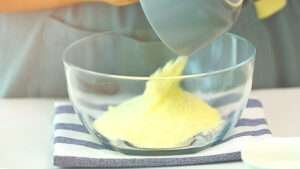 milk powder in mixing bowl