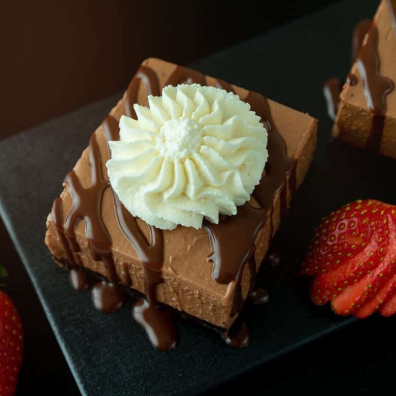 closeup of cheese cake piece