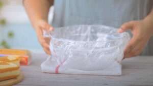 bowl lined for cake preparation